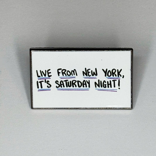 SNL Cue Card Live From New York Pin